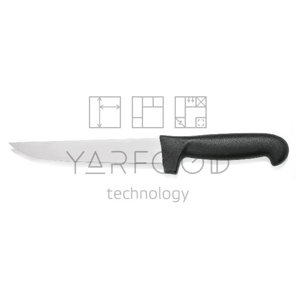 Нож мясника 16 см, цвет ручки - черный