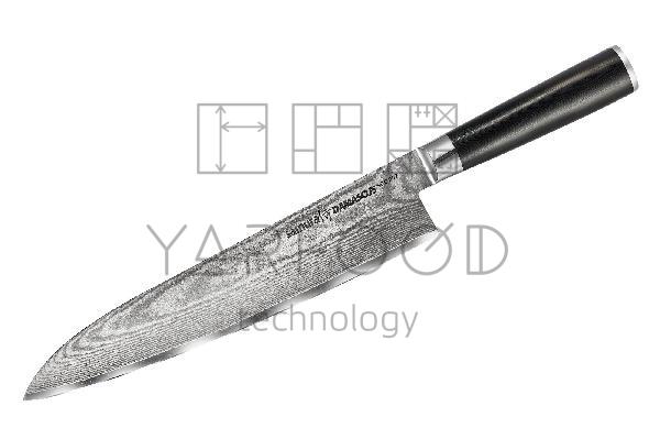 SD-0087/K Нож кухонный "Samura DAMASCUS" Гранд Шеф 240 мм, G-10, дамаск 67 слоев