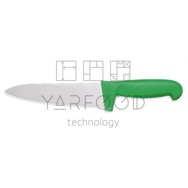 Нож поварской 25 см HACCP, цвет ручки - зеленый