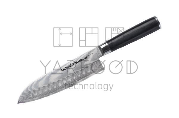 SD-0094/K Нож кухонный "Samura DAMASCUS" Сантоку 180 мм, G-10, дамаск 67 слоев