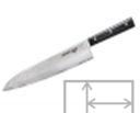 SD67-0087M/K Нож кухонный "Samura 67" Гранд Шеф 240 мм, дамаск 67 слоев, микарта