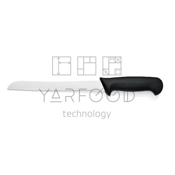 Нож для хлеба 20 см, цвет ручки - черный