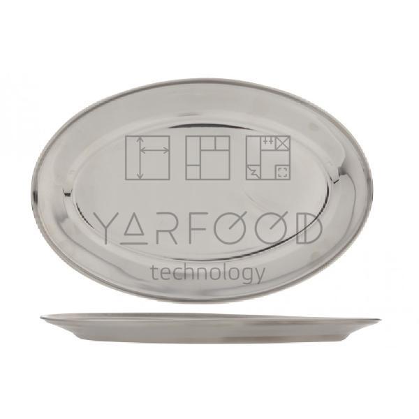 OVAL STAINLESS STEEL SERVING TRAY 40CM