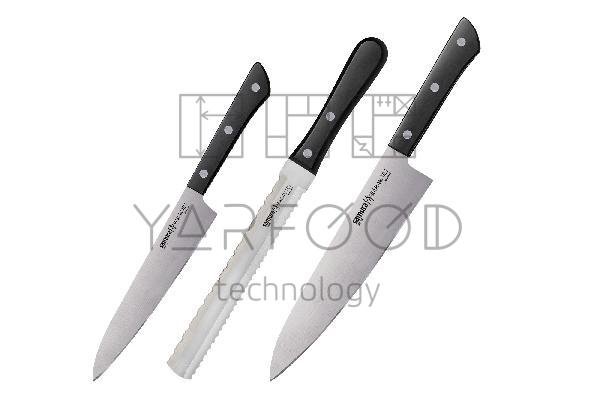 SHR-0230B/K Набор ножей 3 в 1 "Samura HARAKIRI" 23, 57, 85, корроз.-стойкая сталь, ABS пластик