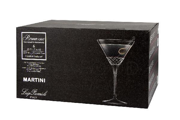 Набор бокалов для мартини ROMA 1960  h=17,2 cm, d=10,4, хрустальное стекло, 6 шт.