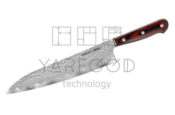 SKJ-0087/K Нож кухонный "Samura KAIJU" Гранд Шеф 240 мм, AUS-8, дерево