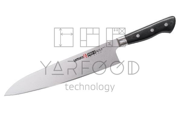 SP-0087/K Нож кухонный "Samura Pro-S" Гранд Шеф 240 мм, G-10