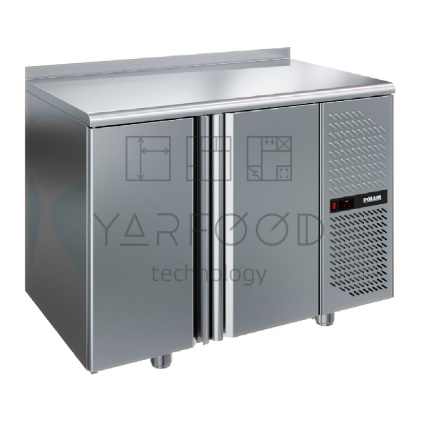 Стол холодильный POLAIR TM2GN-G (2 двери,1200*705*850-910, с бортом)
