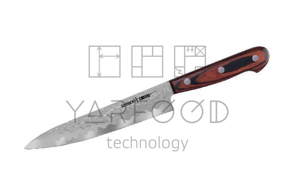SKJ-0023/K Нож кухонный "Samura KAIJU" универсальный 150 мм, AUS-8, дерево